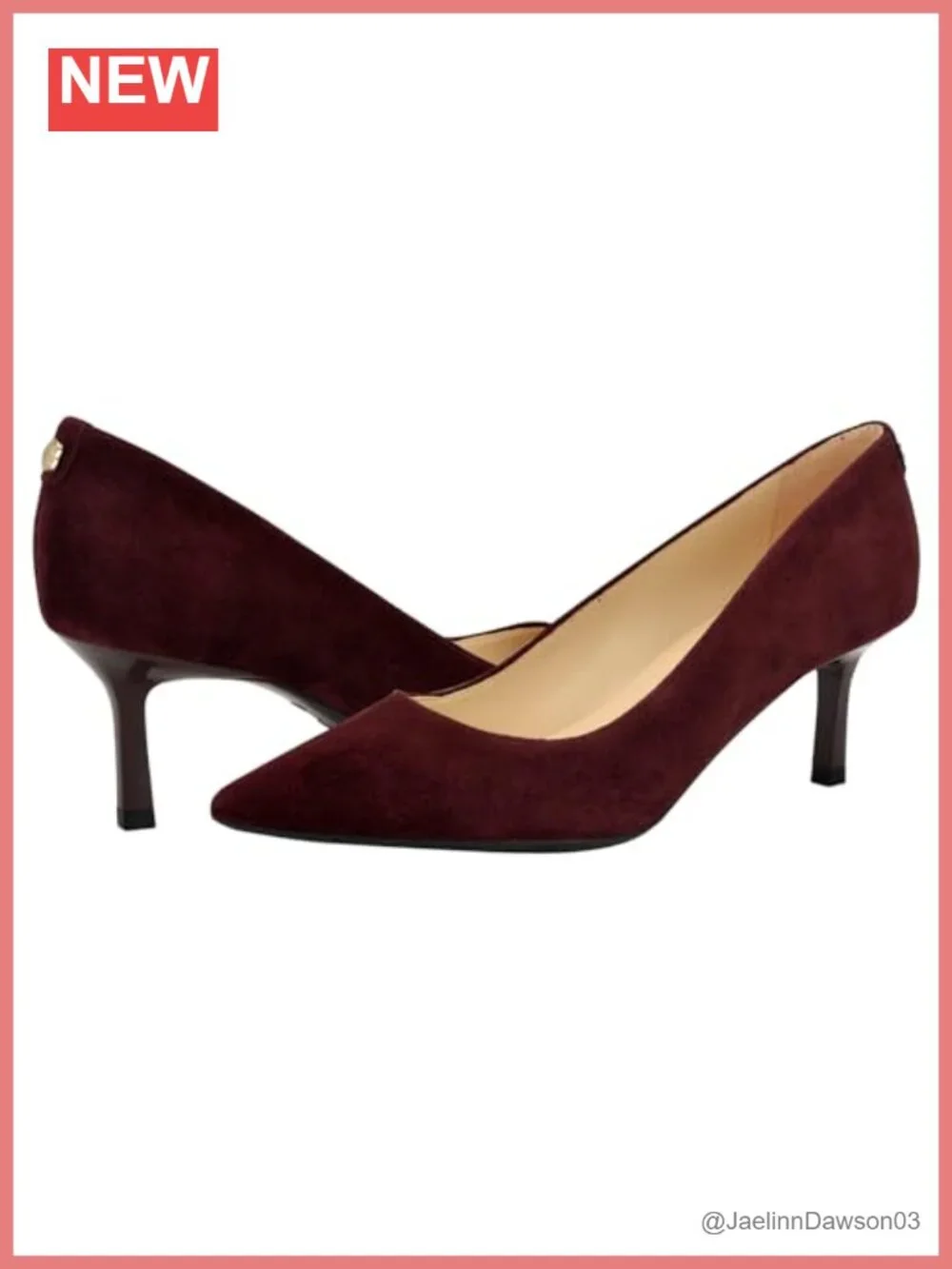 Nine West Kuna 9x9 Pointy Toe Pump, Kitten Heel Suede Slip On
